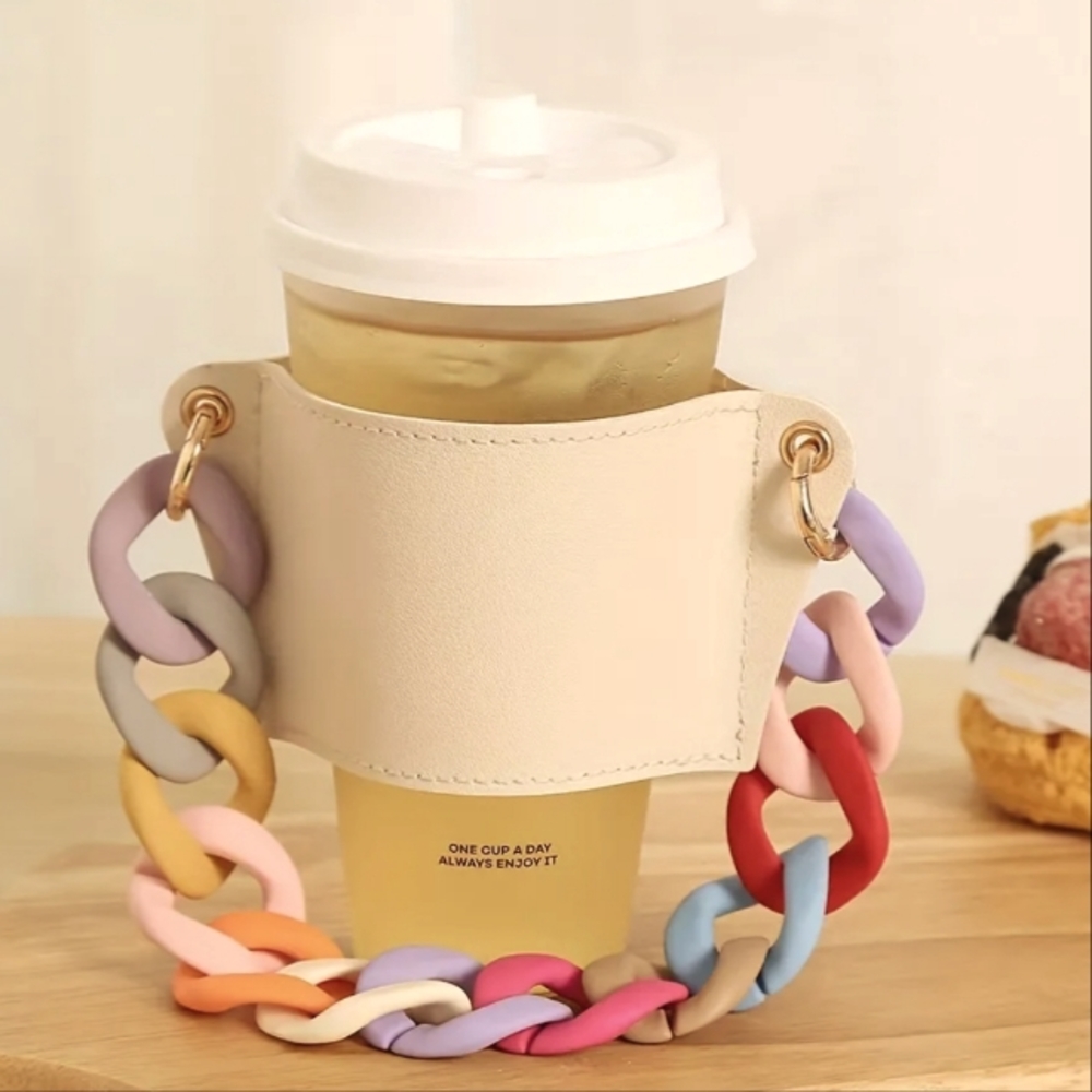 Coffee Purse Sleeve With Chain, Reusable Coffee Purse Cup Holder for Women